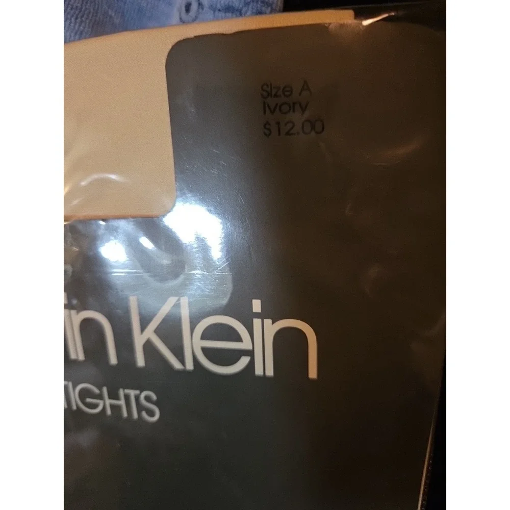 Calvin Klein VTG Bodyfit Matte Tights With Lycra Size A Ivory New‎ In Package